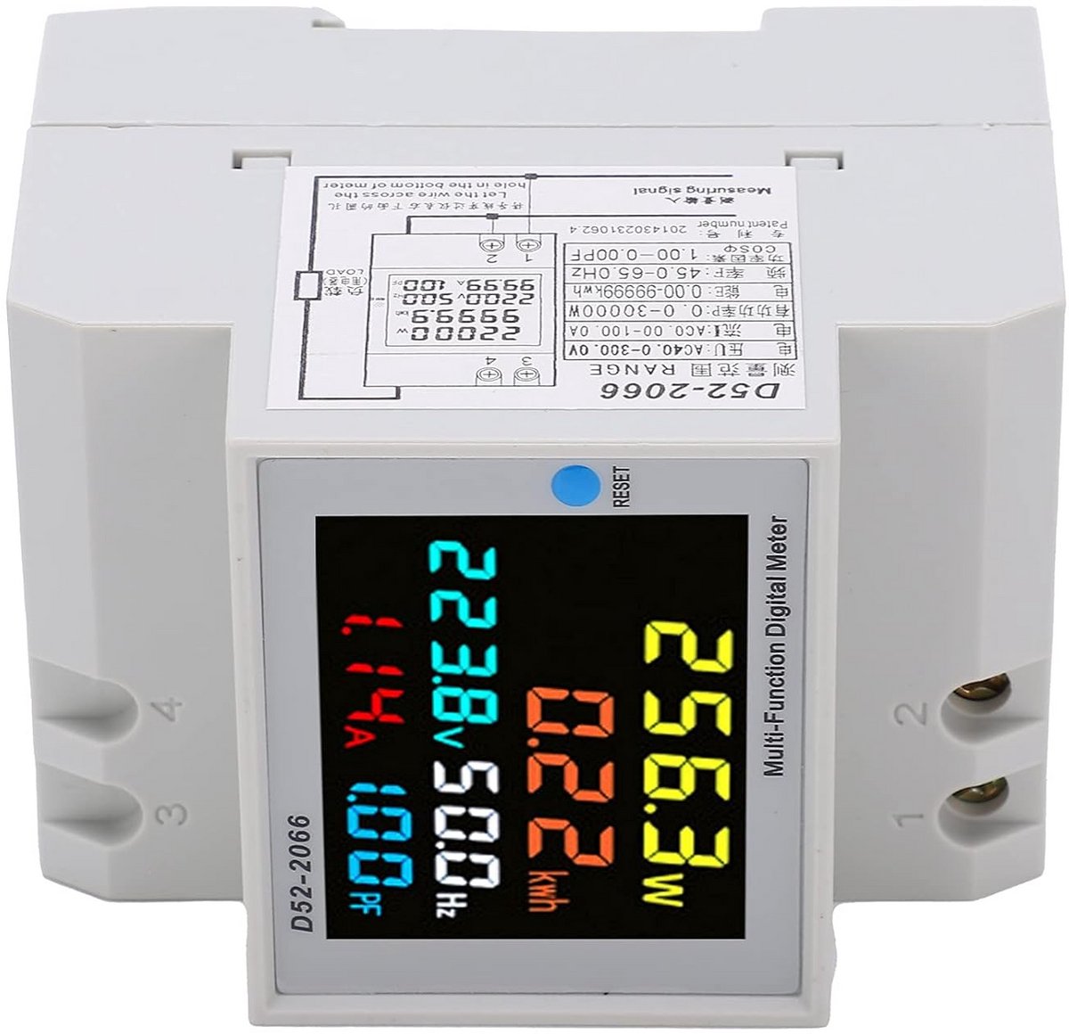 Digitale Wattuurmeter AC 40-300V / 0-100A met LCD-scherm voor Energiebeheer