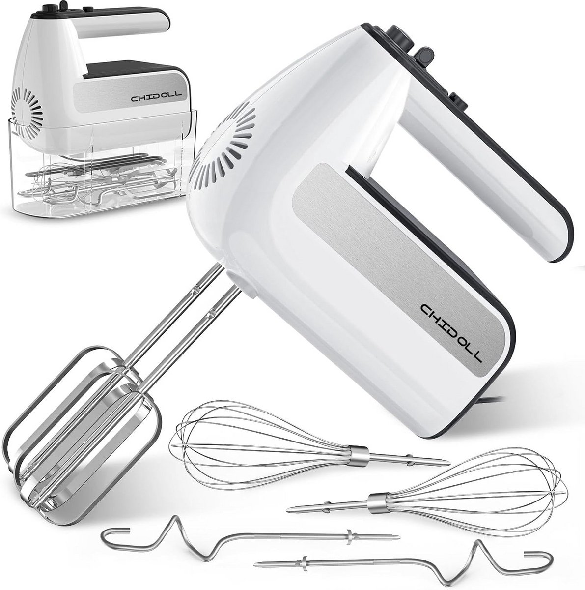 Krachtige Elektrische Handmixer met Turbo en Diverse Accessoires