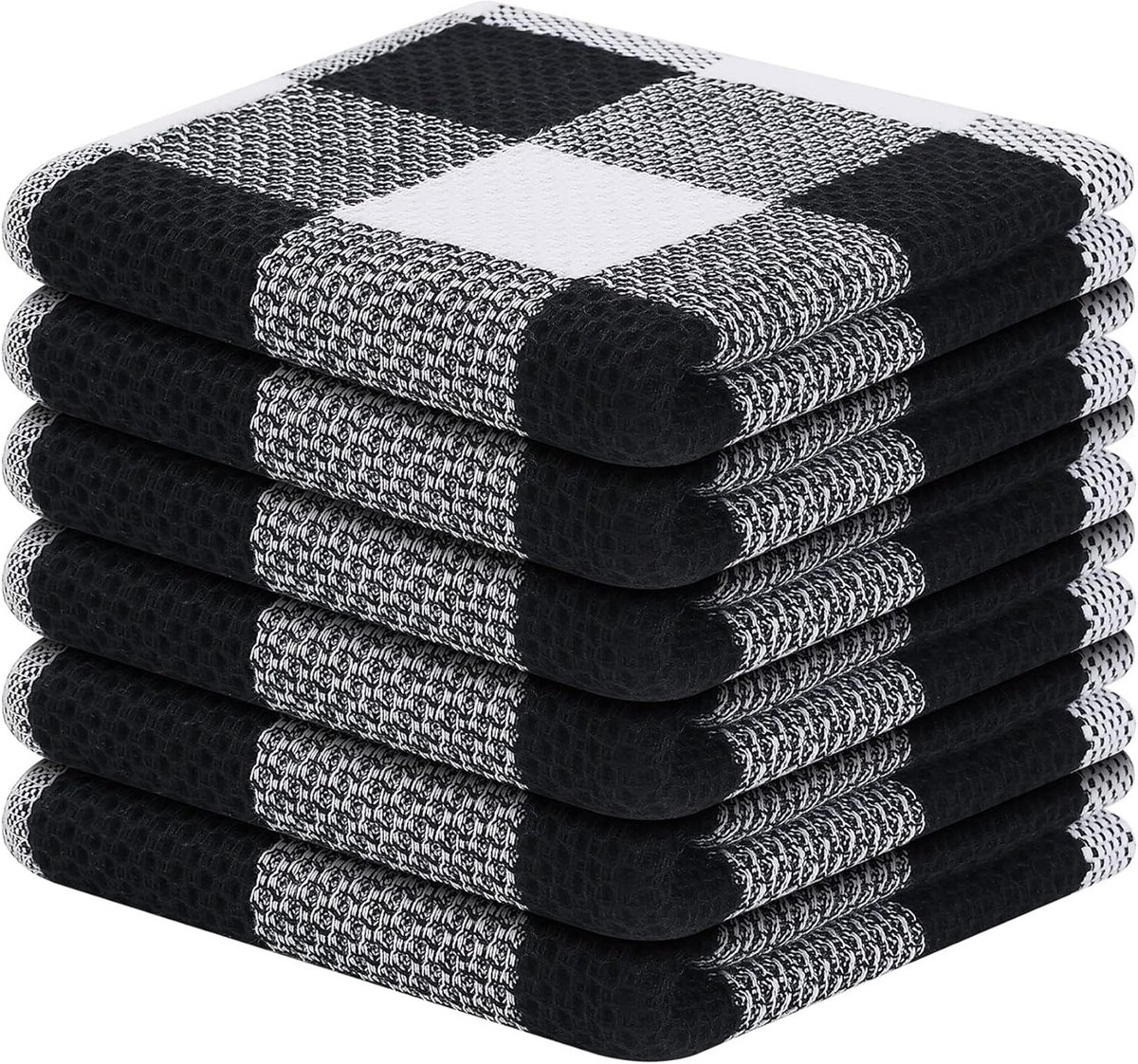 Wafelweefsel Vaatdoeken Assortiment - 100% Katoen, Super Zacht en Absorberend