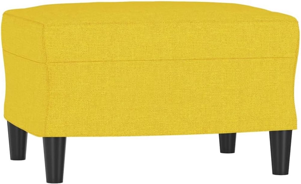 Comfortabele Voetenbank Stof Geel - Zitting 60x50x41cm Ottoman Poef