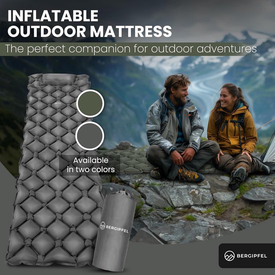 Opblaasbare Slaapmat 7,5 cm Dik - Ultralicht, Compact & Met Geïntegreerde Voetpomp voor Kamperen, Trekking en Outdoor — afbeelding 2