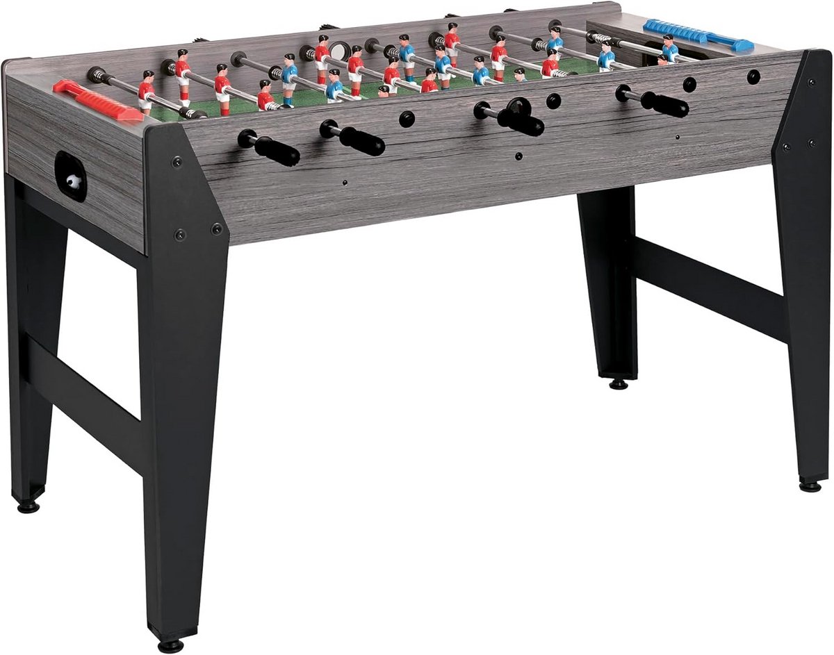 Tafelvoetbaltafel Eiken Grijs met Verlengde Stangen - Speelplezier voor Beginners