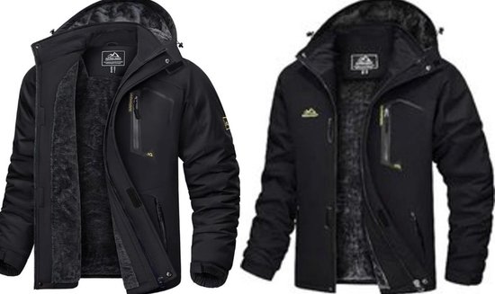 Veste d'hiver imperméable et coupe-vent pour hommes, doublure polaire chaude, imperméable de Ski avec capuche