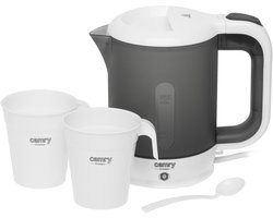 Camry® Reiswaterkoker 500ML - Inclusief 2 Kopjes en Lepel - 900W - Droogkookbeveiliging- Draagbaar - Kleine waterkoker -mini waterkoker - Waterkoker - camping waterkoker