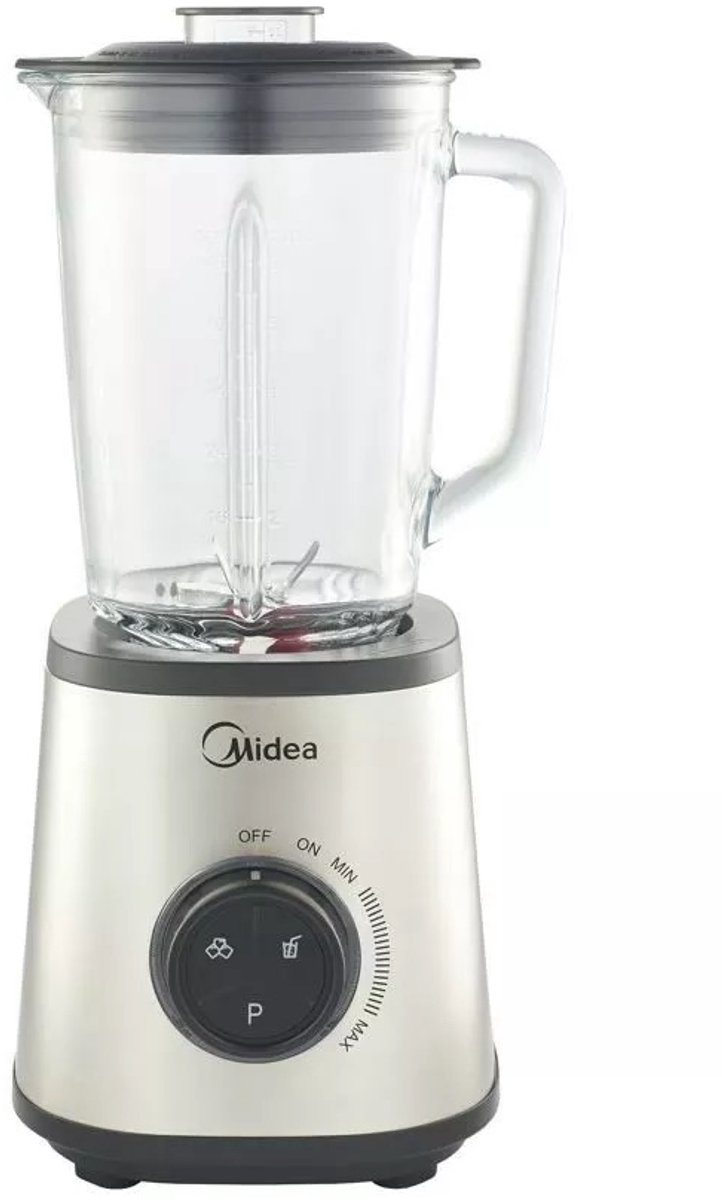 Midea BL1501W – Blender – 1,5 Liter – 6 RVS Messen – 500 Watt – 2 Snelheden + Pulse – RVS