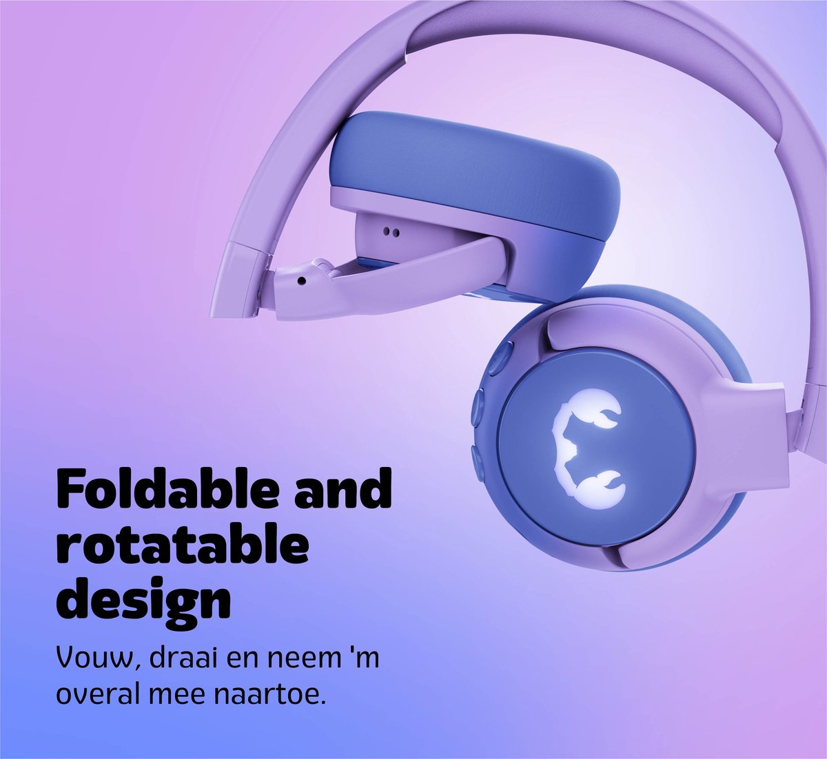 Fresh 'n Rebel Code Junior - Koptelefoon kind - Kinder koptelefoon - Draadloos (Bluetooth) & Bedraad – Inclusief Aux kabel (1m) - Groovy Galaxy – foto 3