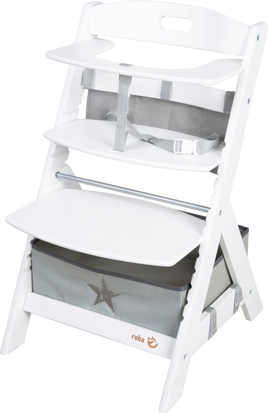 Chaise haute convertible - ROBA - LIV UP - À partir de 6 mois jusqu'à 70 kg - Incluant ensemble d'organisation - Blanc
