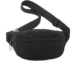 Heuptas- unisex- groot formaat- outdoor - voor reizen in de stad- festivals- hardlopen- fietsen- woon-werkverkeer- wandelen met de hond- zwart.