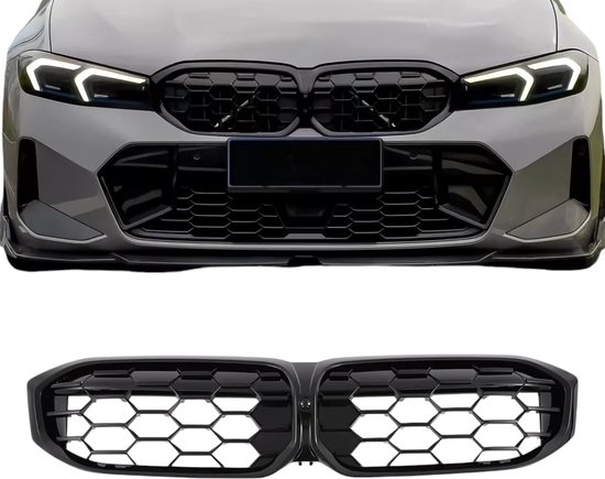 Grille Nieren geschikt voor BMW 3 Serie G20/G21 LCI (07/2022+) – Diamant Grill – Glanzend Zwart