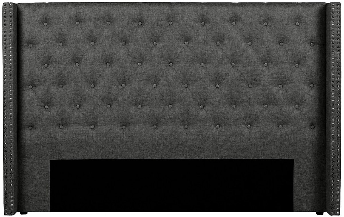 Vente-unique Gestoffeerd hoofdbord - 190 cm - Stof - Grijs - MASSIMO L 193 cm x H 125 cm x D 20 cm