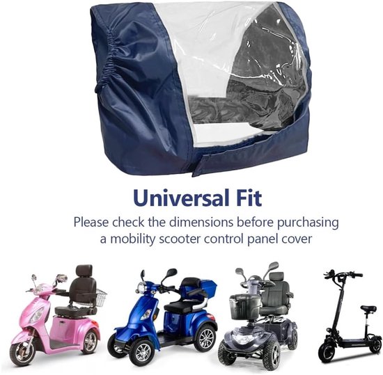 Beschermhoes voor fietsdashboard, geschikt voor 4-wielige mobiliteitsscooter - Elektrische rolstoel voor ouderen Bescherm accessoires tegen stof, vuil, regen en zon transparant, lichtgewicht, waterdicht, donkerblauw - Cyslmuk® — afbeelding 4