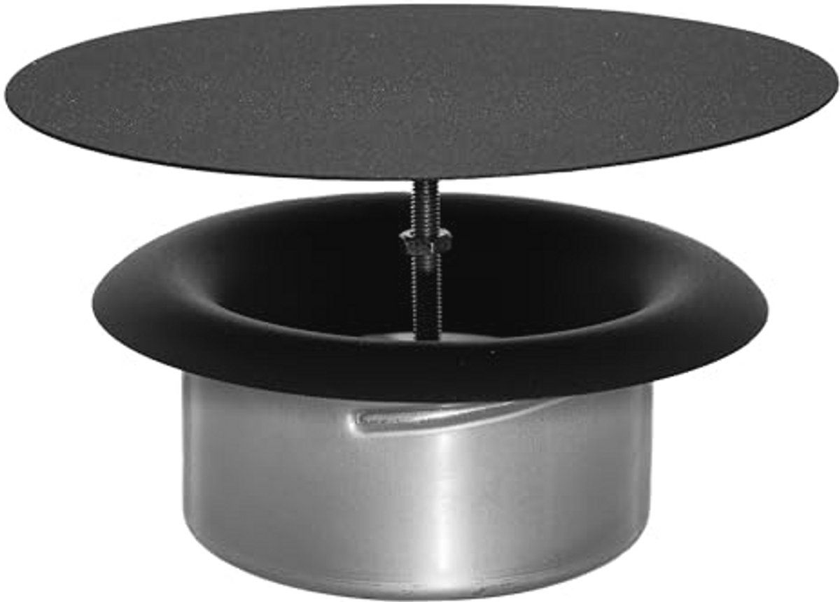 Verstelbaar Metalen Diffusor Rond - 125mm Ventiel voor Luchttoevoer en -afvoer - Ideaal voor Badkamer, Keuken en Garage