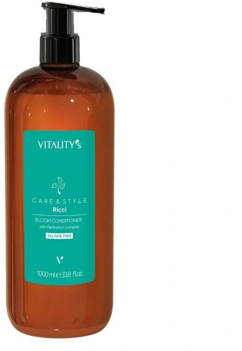 Vitality's Care & Style Ricci Bloom, Unisex, Professionele haarconditioner, Gekruld haar, Alle kleuren, Antikroes, Hydrateren, Verzachtend, 1000 ml