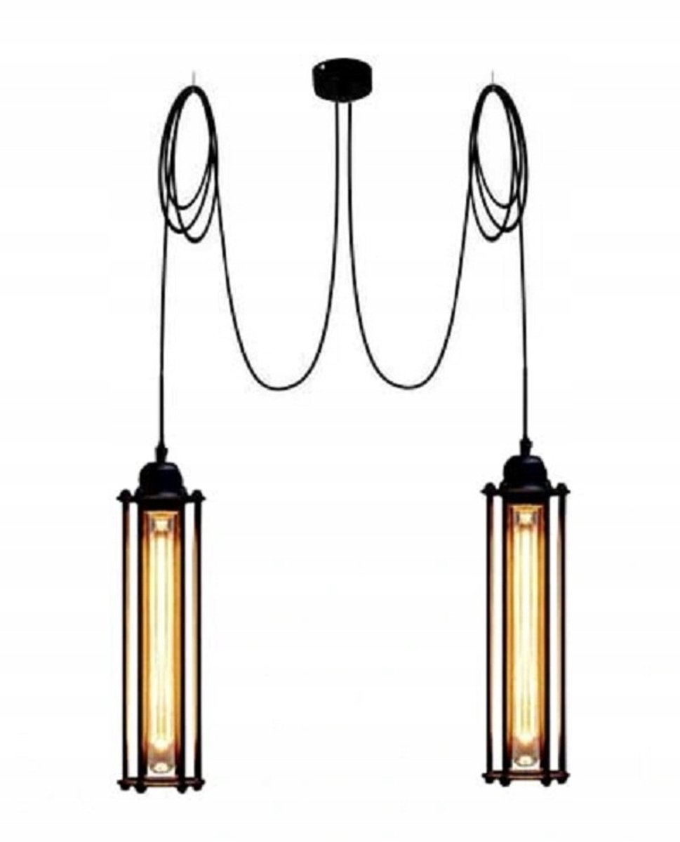 Hanglamp ROPE Zwart E27 2 lichtpunten 200cm