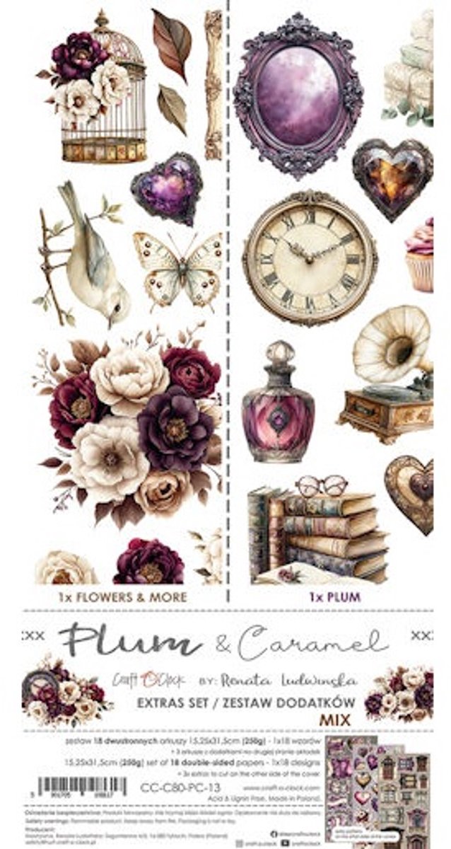 Craft O Clock Extras Set Mix 15x30 cm Plum & Caramel
