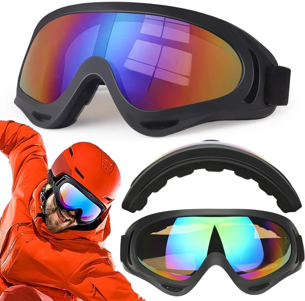 Unisex skibril - UV-bescherming en anticondens voor snowboard