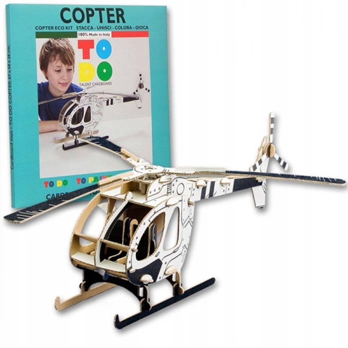 Helikopter Bouwpakket om te Knutselen en Schilderen - 61 Delen