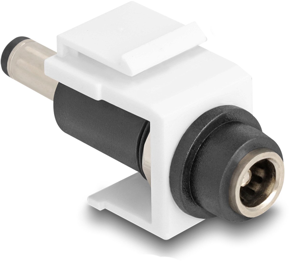 Delock Keystone Module DC 5.5 x 2.5 mm female to DC 5.5 x 2.1 mm male white