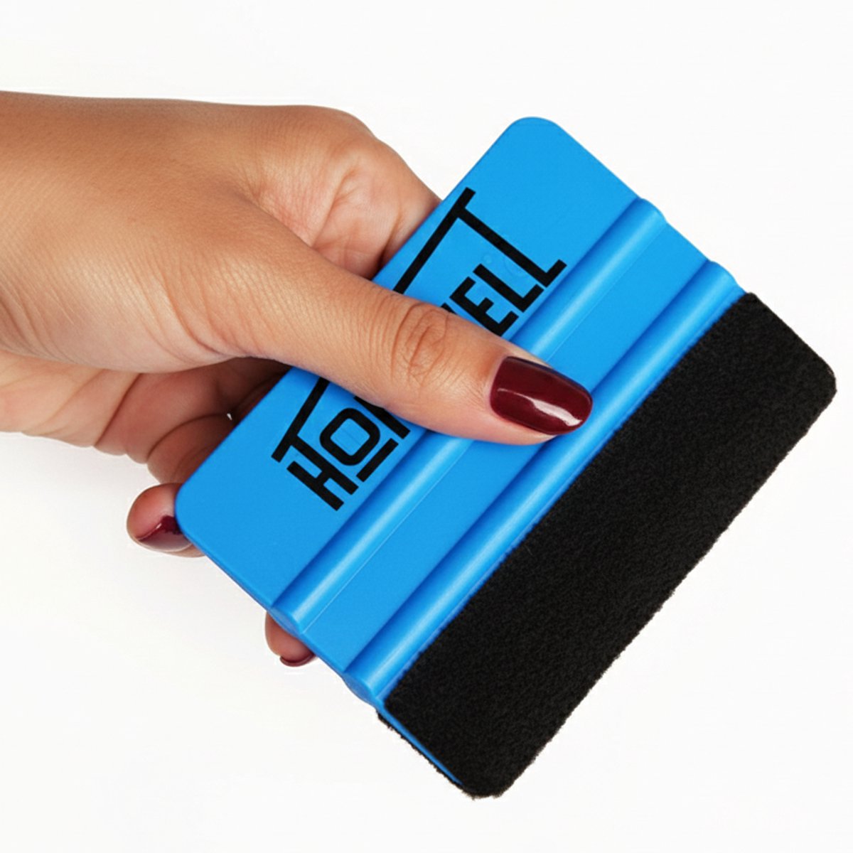 Homewell Rakel met vilt - Squeegee - (voor raamfolie, carwrap, plakfolie, keuken wrappen) 10x7,5cm Rakel blauw