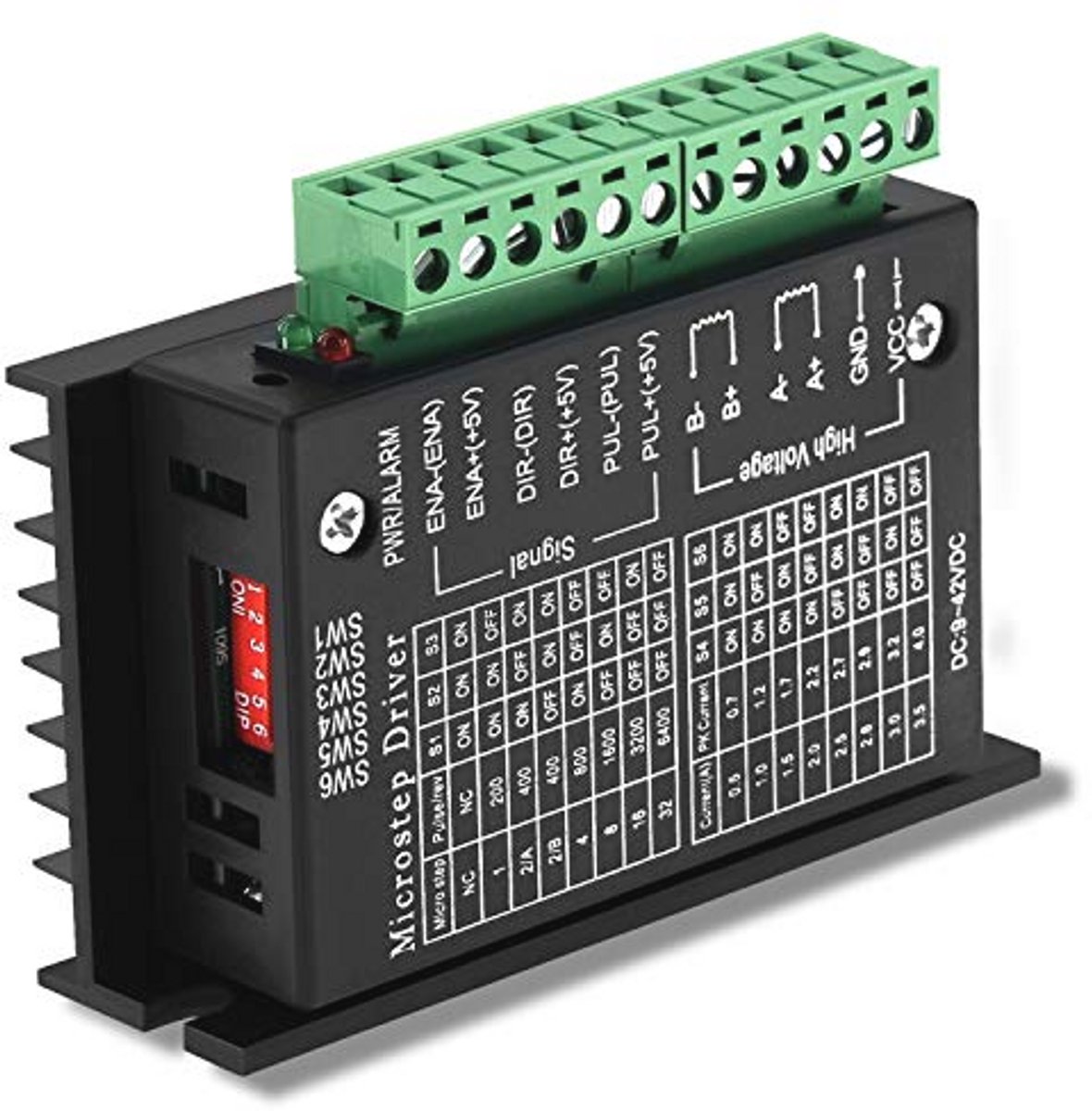 Stappenmotordriver 4A 9-42V voor Nema 17/23 CNC-besturing