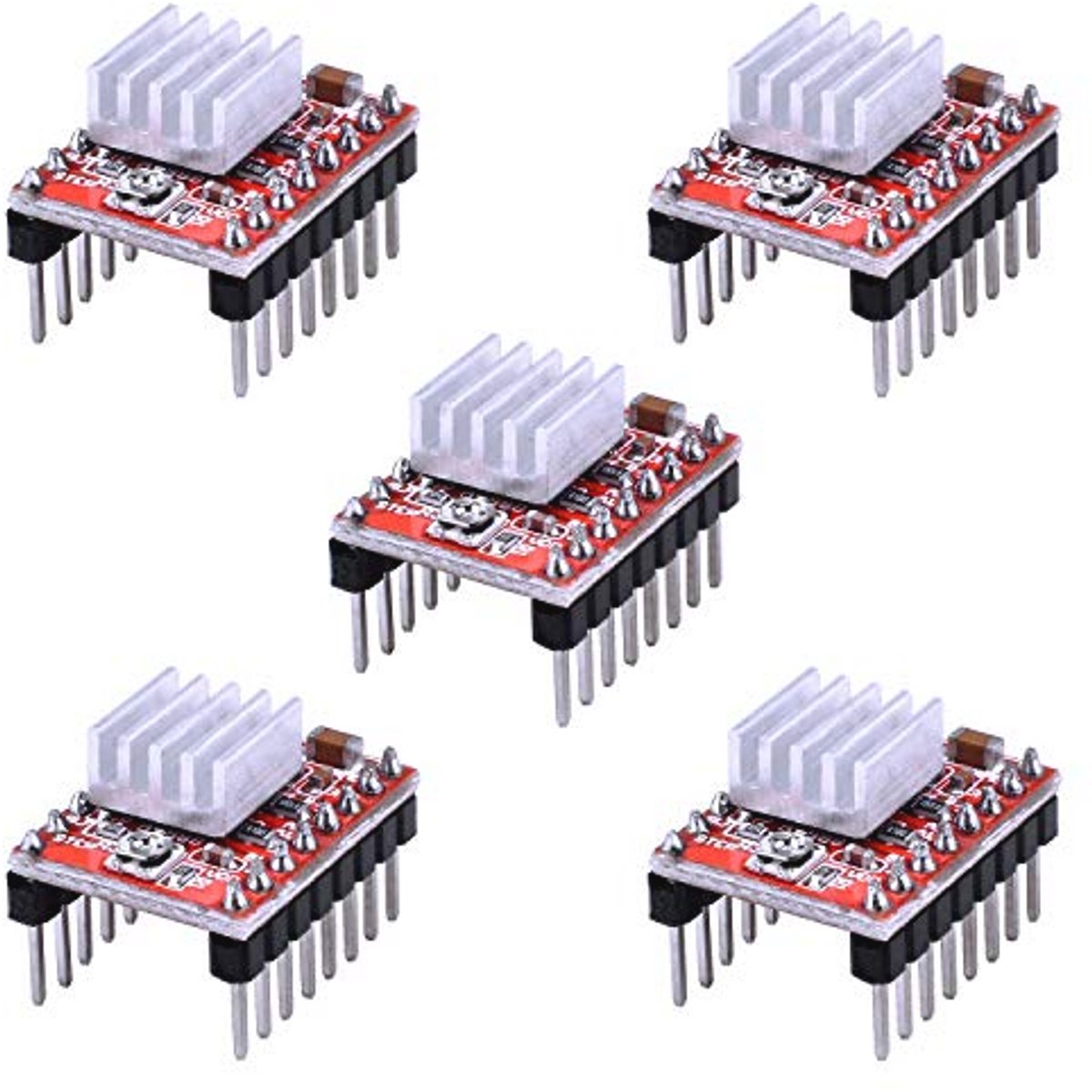 Stappenmotor Driver Module voor 3D-printers - 5 Stuks met Koellichaam