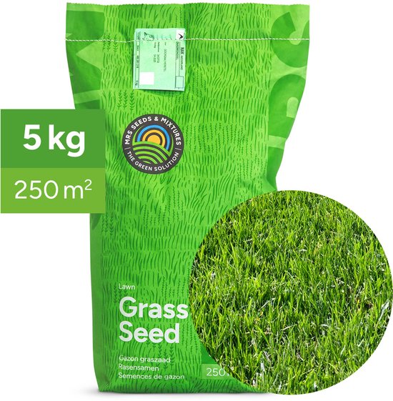 MRS Turbo Green Herstel Graszaad - 5 kg voor 250 m² - Razendsnelle kieming - Geeft onkruid geen kans - Twee soorten Engels raaigras - Vol, sterk en supergroen - NAK-gecertificeerd