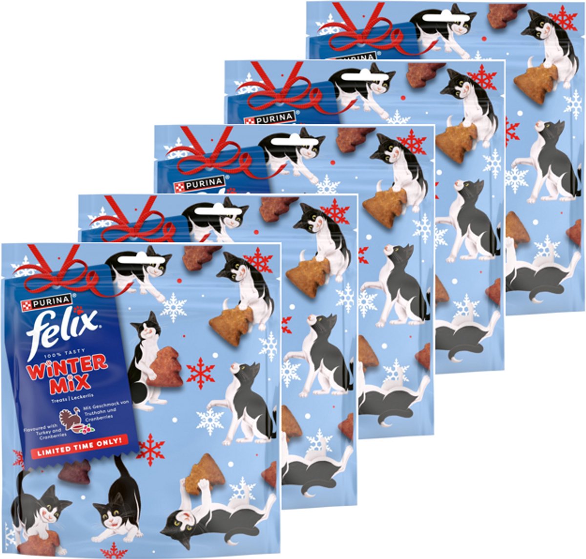 5x Felix Kattensnack Partymix Winter Mix 200 gr