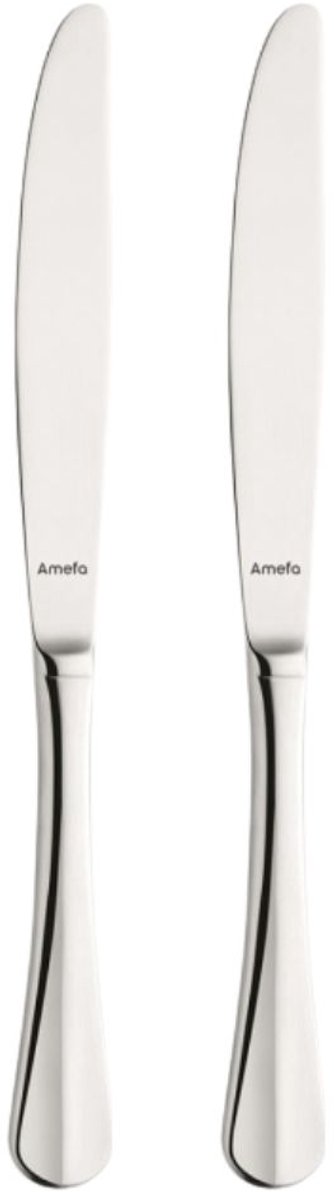 Amefa Baguette - 2-delige tafelmesset - hoogglans - zilverkleurig