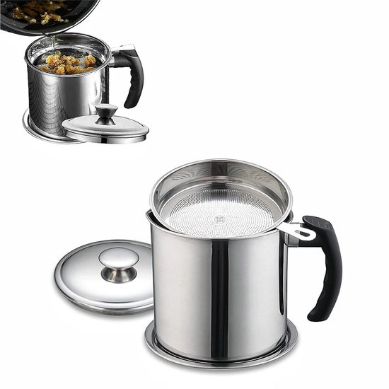 Vibhgtf Vethouder-oliefilter, braadpan met mand, pan, multifunctionele