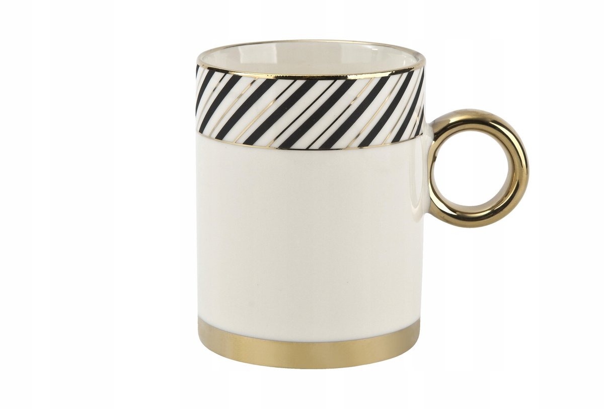 Palazzo IV Porseleinen Mok 350 ml - Elegant Goud, Zwart, Ecru