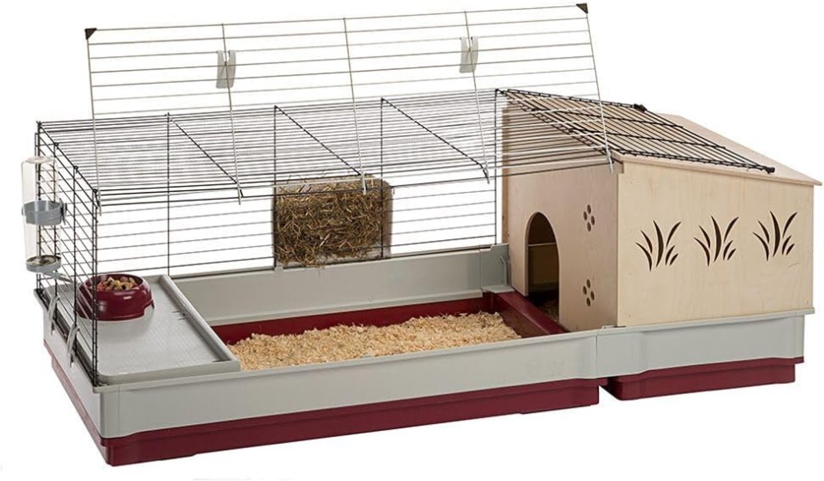VIN® Konijnenhok Binnen - Konijnenhok - Konijnenren - Konijnenkooi – Dierenhuis – Konijnen Kooi – Dierenverblijf - Caviakooi – Knaagdierkooi - 142 x 60 x 50 cm