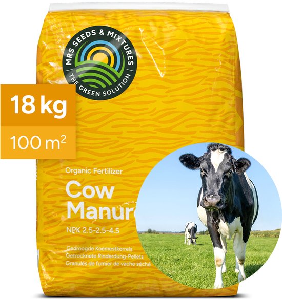 MRS Gedroogde koemestkorrels 18 kg - 100% organisch en milieuvriendelijk - Rijk aan...