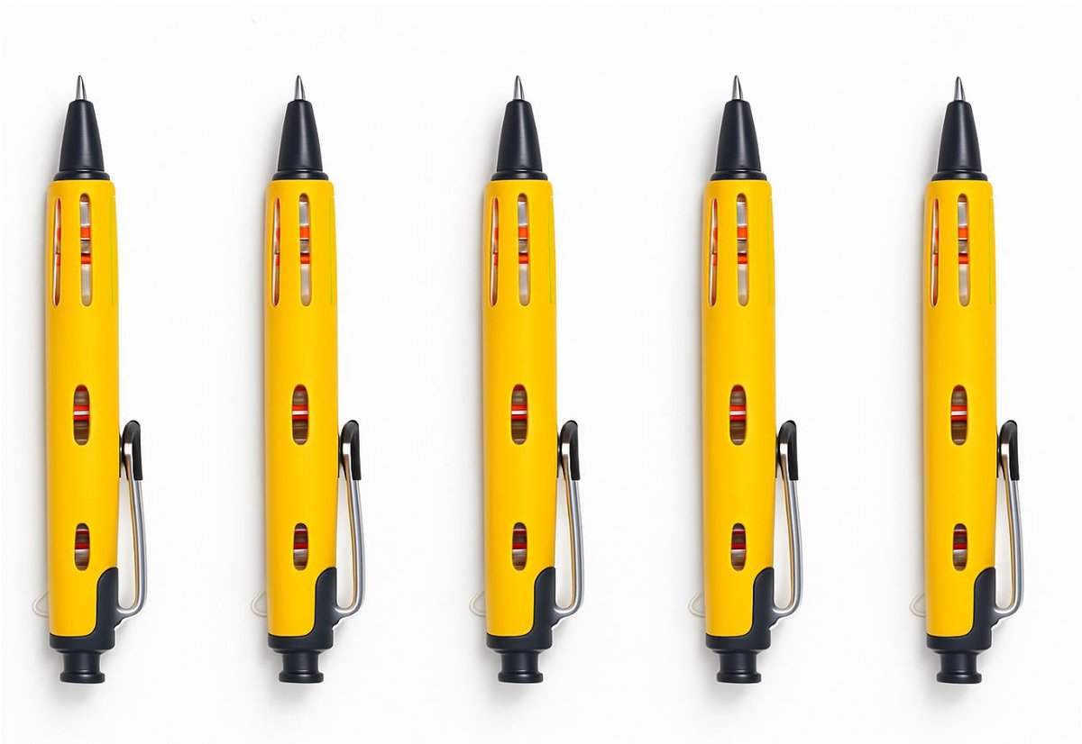Tombow AirPress - Balpen - Geel - Drukvulling - Schrijfcomfort - 5 stuks