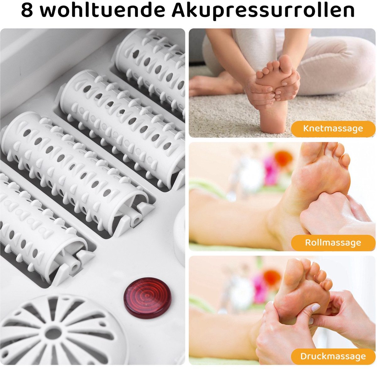 Voetbad met massage- en warmtefunctie, bubbelbad met 8 - afbeelding 2