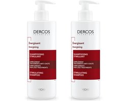 Vichy Dercos Energy + Shampoo - Bestrijdt Haaruitval - Aminexil Anti-Haaruitval - Voordeelbundel 2x 400 ml