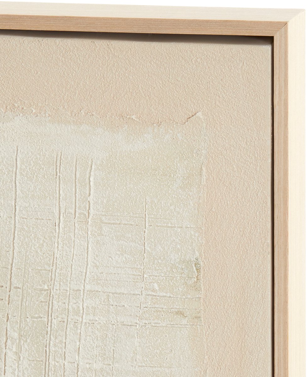 Light - Living Wanddeco Mareya - Hout - Creme/Groen/Hout - Naturel - 90 x 120 x 4 cm (BxHxD)