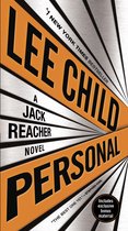 Boek "Personal" van Lee Child. Zwarte tekst op oranje achtergrond met zilveren lijnen. Inclusief bonusmateriaal.