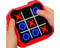 Silvergear Boter Kaas en Eieren Spel 3-in-1 - Whack A Mole - Tic Tac Toe - Memory Spelletjes - Reisspelletjes Kinderen - Educatief Speelgoed - Reisspellen - Cadeau voor Jongens en Meisjes - Vakantie Vliegtuig / Auto - Reizen - 6, 7, 8, 9+ Jaar - Rood