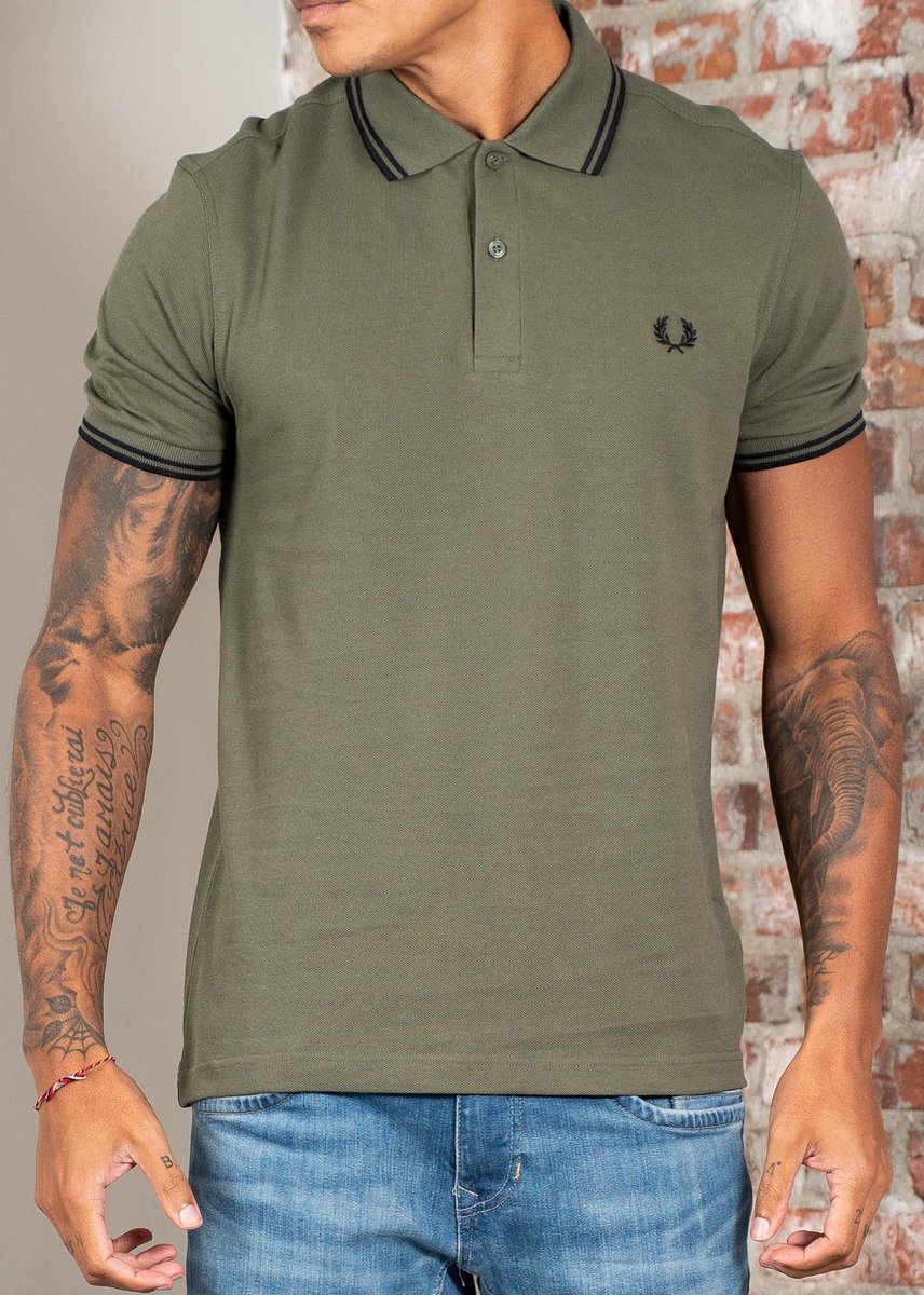 Fred Perry Twin tipped polo laurel wreath Zwart