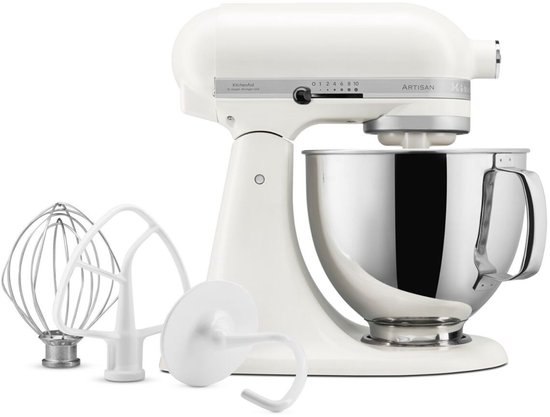 KitchenAid Artisan 5KSM125EPL - Keukenmachine - 4,8L - Porselein wit - 3 menghaken van KitchenAid — afbeelding 5