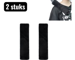 2 stuks - Gordelhoezen - Autogordel Beschermer - Auto accessoires - Zachte Pluche Gordel Hoes voor Meer Comfort - Universele gordelbeschermer - Geschikt voor autogordels, Verbetert het rijcomfort - Zwart