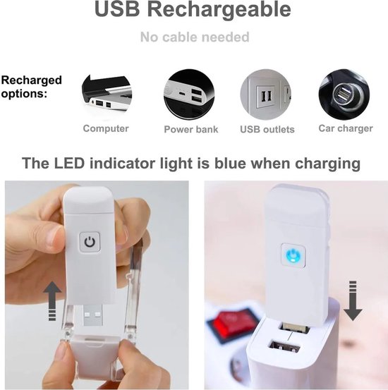 LED-klemleeslampje, één verpakking, oplaadbaar via USB, kinderleeslampje met 3 instelbare helderheidsniveaus, leeslampje Geschikt voor naast het bed voor 's avonds. van Glocusent — afbeelding 3