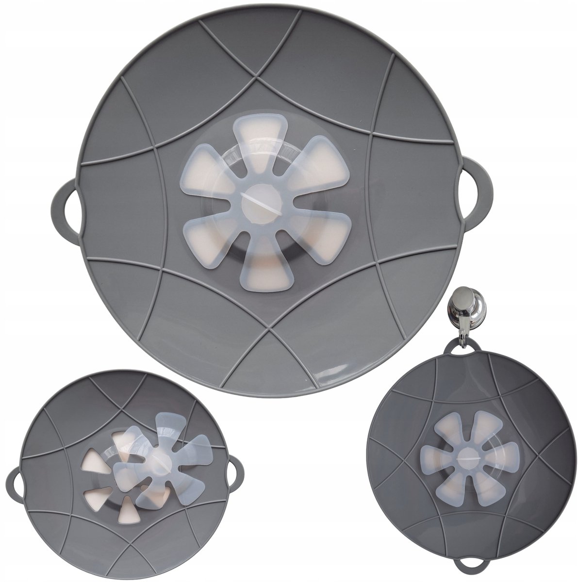 Universele Anti-Kook Siliconen Pan Deksel 30cm - Grijs
