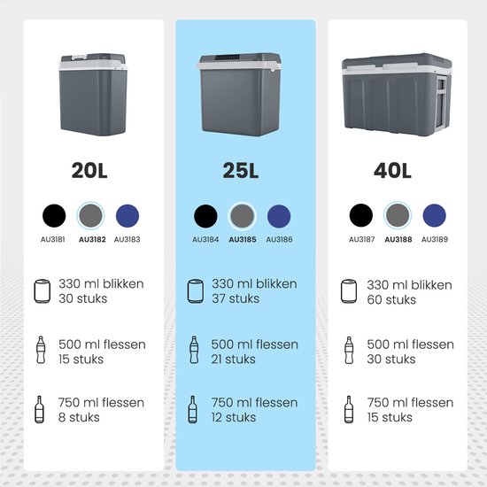 Auronic Koelbox Elektrisch 12V en 230 volt - Coolbox - Auto - 25L - Frigobox - Grijs van Auronic — afbeelding 5