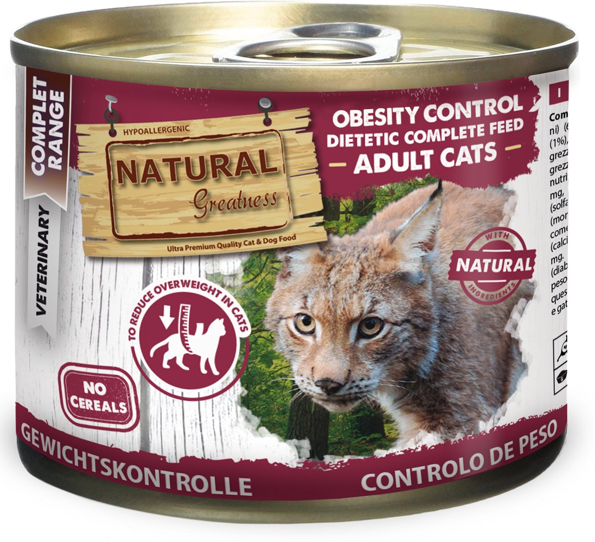 Natural Greatness - Vet - Cat - Wet - Obesity Control Diet - 12 X 200 Gr