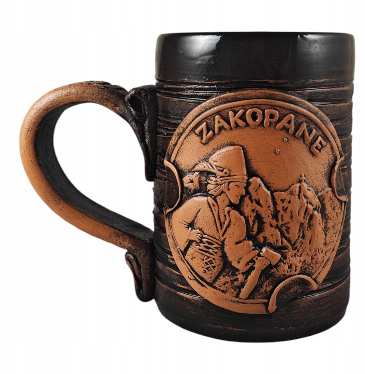 Keramieken Bierpul "Górals" met Knots - 300ml, Bruin