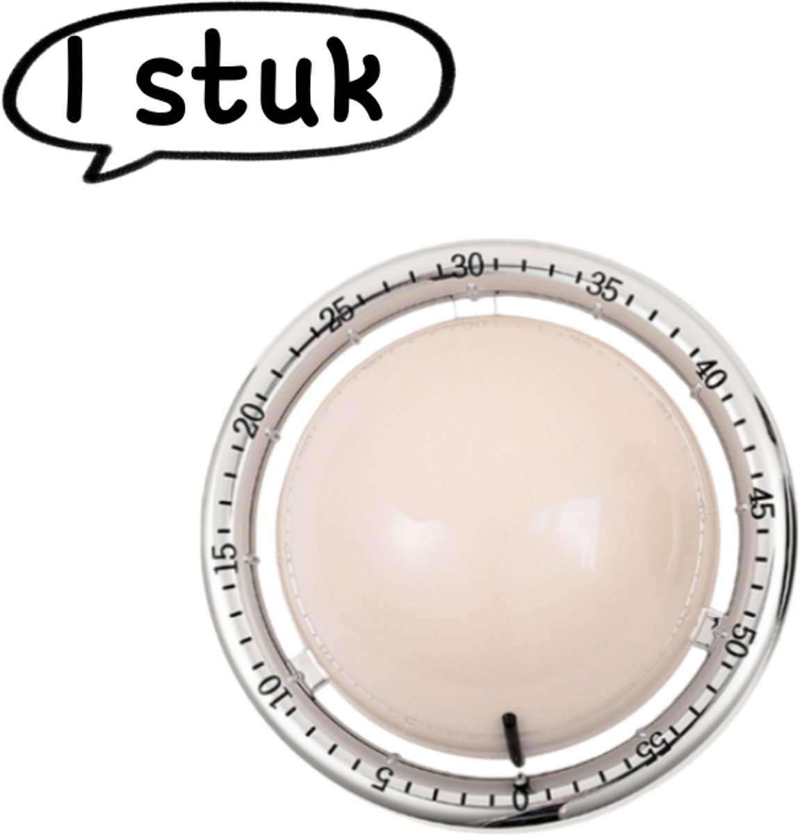 1 item - Keukentimer - Time Manager Countdown - Mechanische timer met magnetische houder - Wit