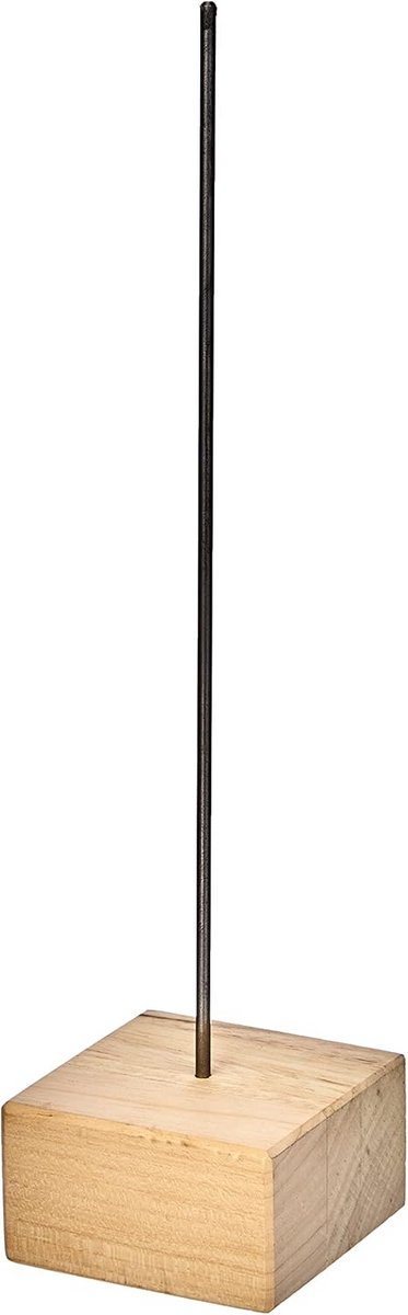 Houten Sokkel met Metalen Accent - Standaard voor Decoratie - 30 cm Hoog