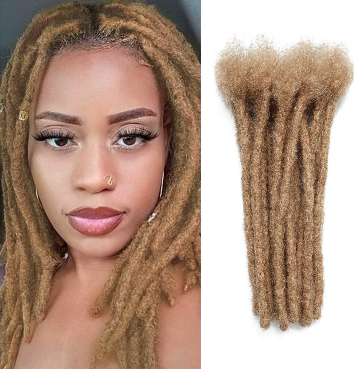 20 Stuks Handgemaakte Dreadlock Extensions Echt Menselijk Haar Lichtbruin 8 Inch