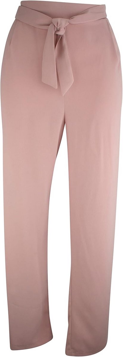 Dames wijde pijpen broek met ceintuur losvallende pasvorm